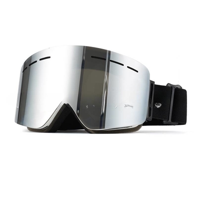 China Óculos de esqui UV400 Proteção para esquiar na neve, snowboard Duplo PC Duplo espelho Grande cilindro de ímã TPU flexível fornecedor