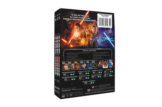 A caixa feita sob encomenda de DVD ajusta o filme que de América os Star Wars da série completa temperam 1-9 fornecedor